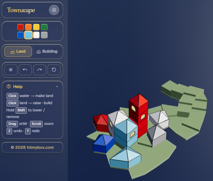 Building Townscape: A Glass-and-Light Village Builder for the Browser