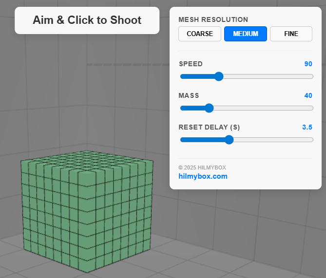 Cube Disintegration: A 3D Physics Simulation Lab