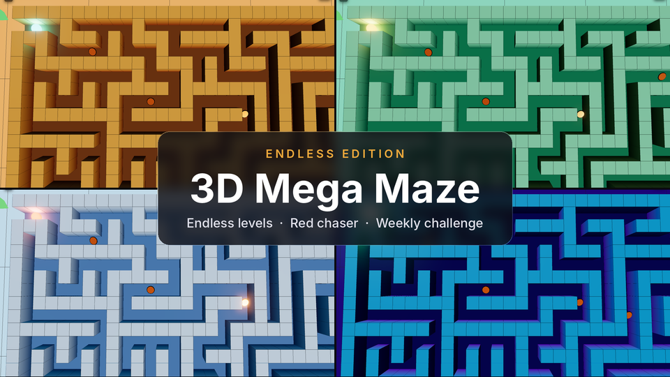 3D Mega Maze Goes Endless: Play Free on hilmybox